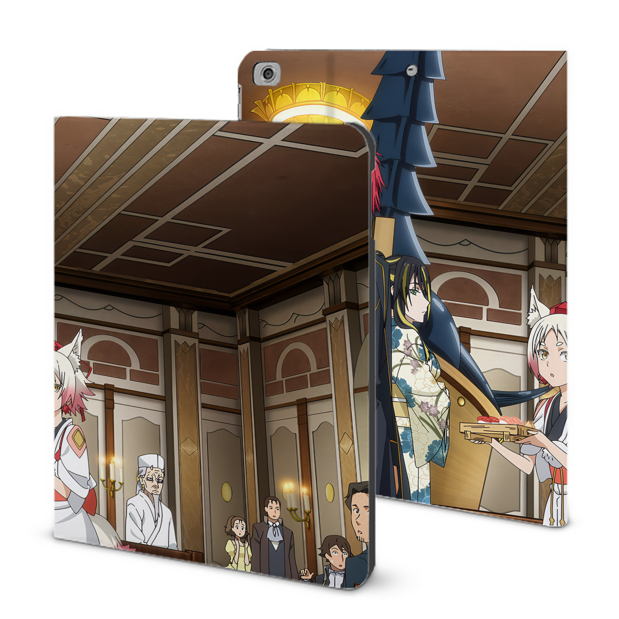 （画像用） 転スラ Regarding Reincarnated to Slime IPad ケース ブック型 PUレザー TPU 耐衝撃 軽量 薄型 ペン収納なし 全面保護 IPad 各モデル対応